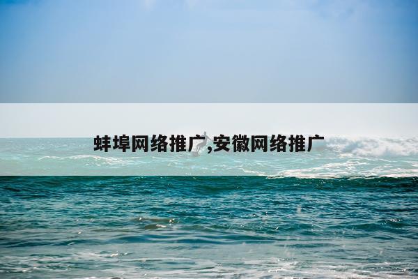 蚌埠网络推广,安徽网络推广