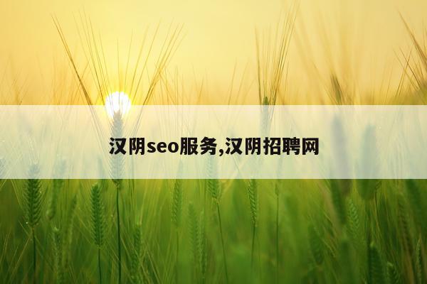 汉阴seo服务,汉阴招聘网