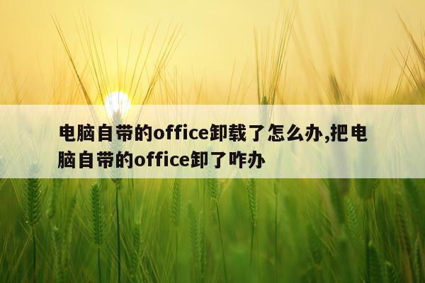电脑自带的office卸载了怎么办,把电脑自带的office卸了咋办