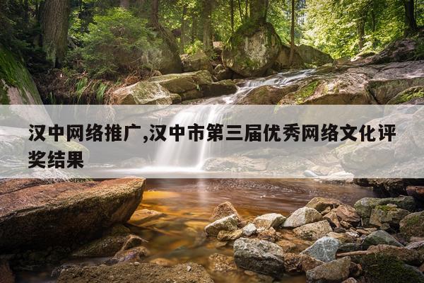 汉中网络推广,汉中市第三届优秀网络文化评奖结果