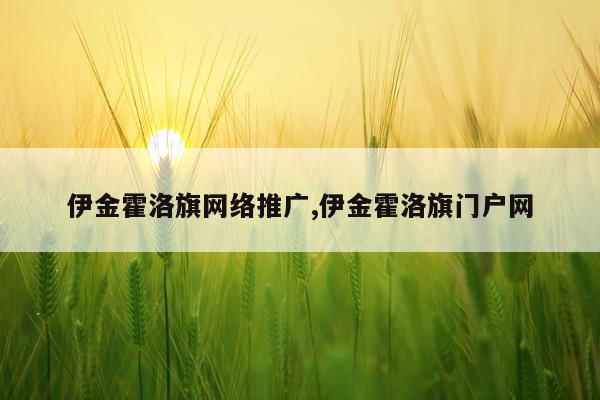 伊金霍洛旗网络推广,伊金霍洛旗门户网