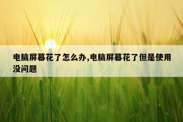 电脑屏幕花了怎么办,电脑屏幕花了但是使用没问题