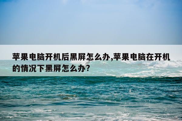 苹果电脑开机后黑屏怎么办,苹果电脑在开机的情况下黑屏怎么办?