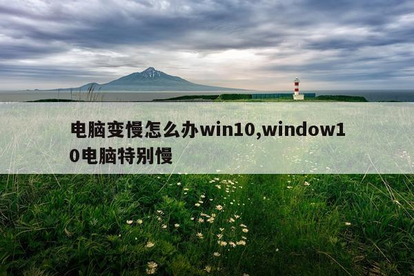 电脑变慢怎么办win10,window10电脑特别慢