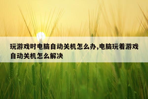 玩游戏时电脑自动关机怎么办,电脑玩着游戏自动关机怎么解决