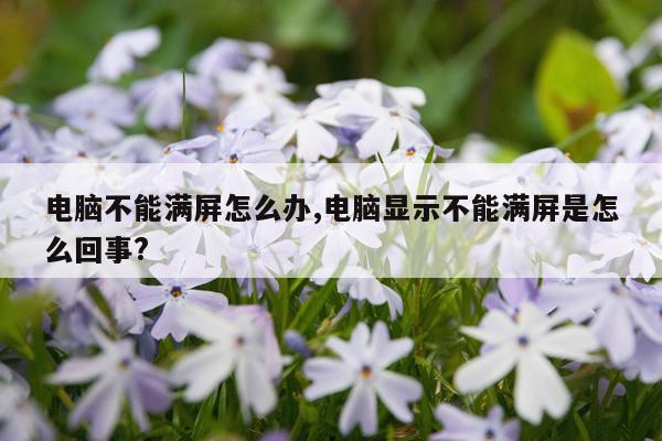 电脑不能满屏怎么办,电脑显示不能满屏是怎么回事?