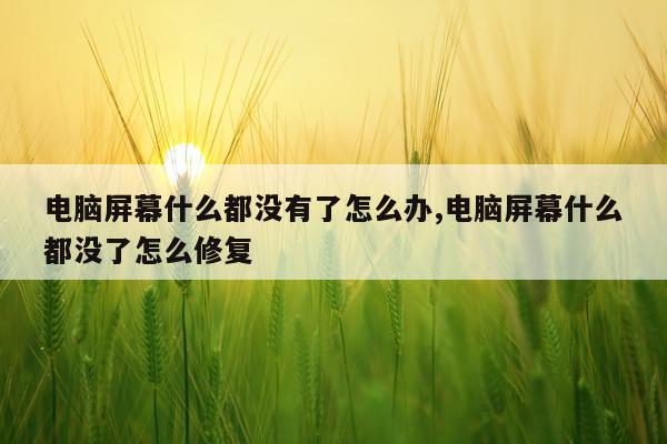 电脑屏幕什么都没有了怎么办,电脑屏幕什么都没了怎么修复