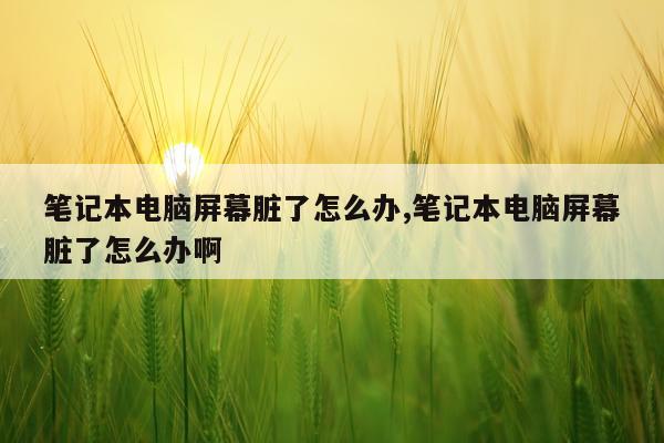 笔记本电脑屏幕脏了怎么办,笔记本电脑屏幕脏了怎么办啊