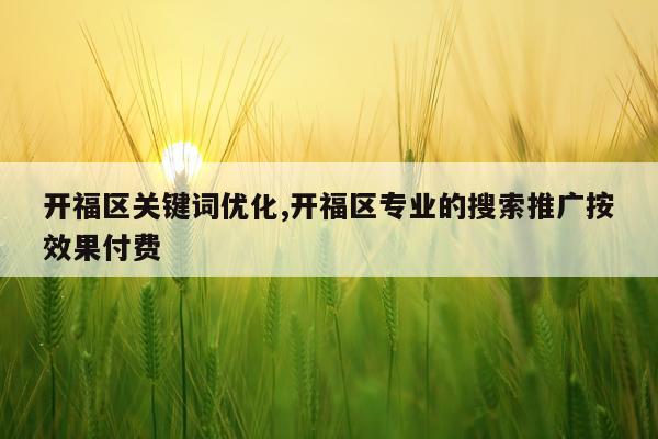 开福区关键词优化,开福区专业的搜索推广按效果付费