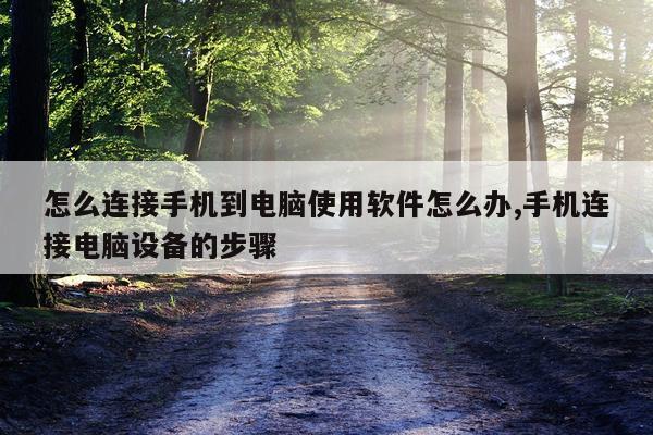 怎么连接手机到电脑使用软件怎么办,手机连接电脑设备的步骤
