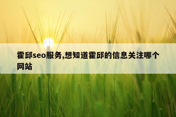 霍邱seo服务,想知道霍邱的信息关注哪个网站