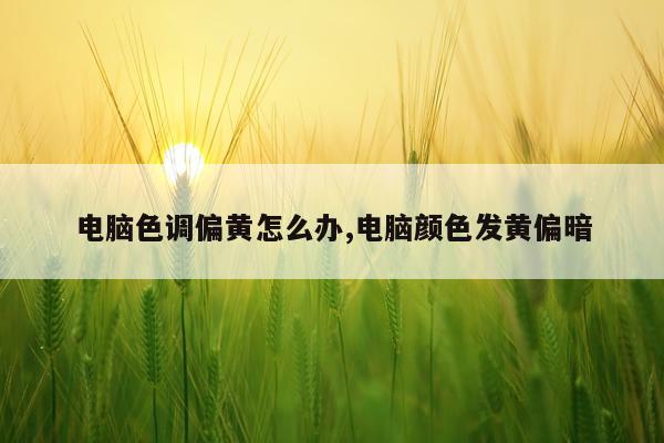 电脑色调偏黄怎么办,电脑颜色发黄偏暗