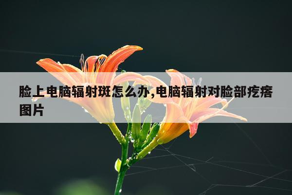 脸上电脑辐射斑怎么办,电脑辐射对脸部疙瘩图片