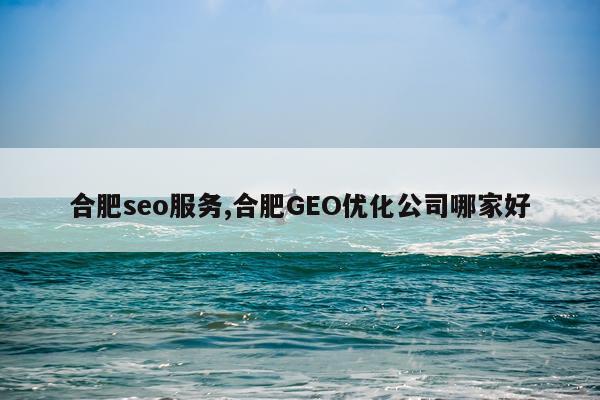 合肥seo服务,合肥GEO优化公司哪家好