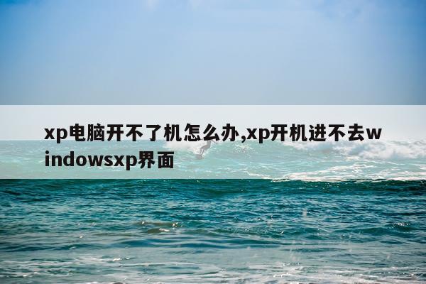 xp电脑开不了机怎么办,xp开机进不去windowsxp界面