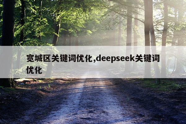 宽城区关键词优化,deepseek关键词优化