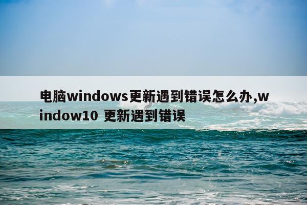 电脑windows更新遇到错误怎么办,window10 更新遇到错误