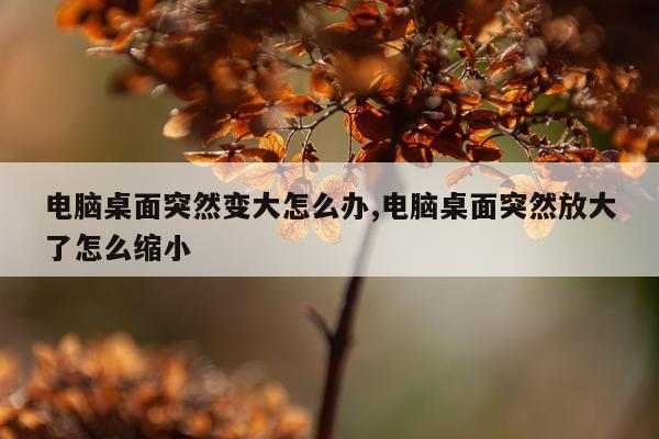 电脑桌面突然变大怎么办,电脑桌面突然放大了怎么缩小
