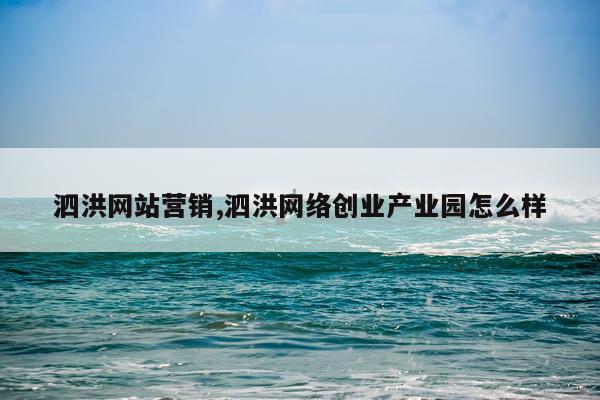 泗洪网站营销,泗洪网络创业产业园怎么样