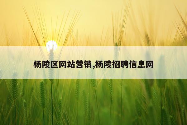 杨陵区网站营销,杨陵招聘信息网