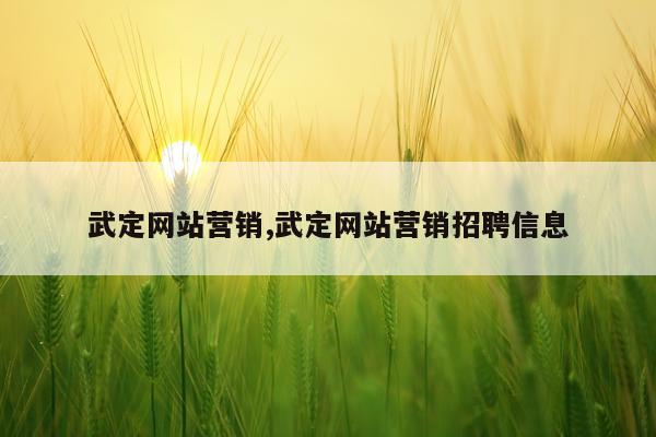 武定网站营销,武定网站营销招聘信息